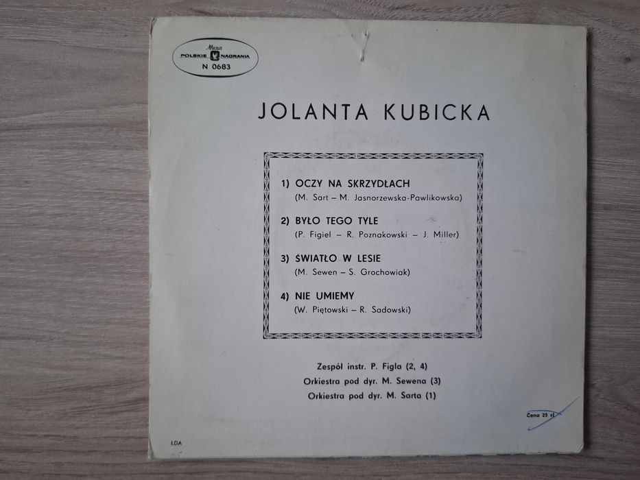EP. Jolanta Kubicka 1972 Ex