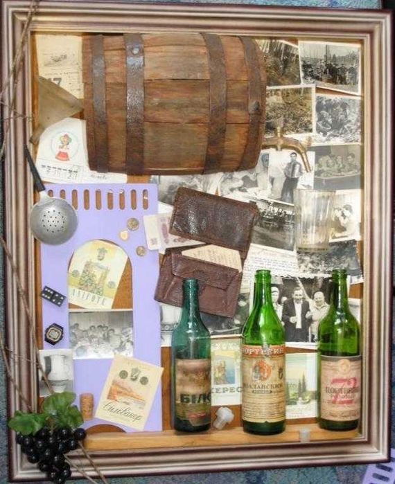 Подарунок- колаж винне гуляння з оригінальних предметів штучна робота
