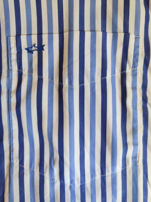 Paul & Shark хлопковая синяя рубашка в полоску