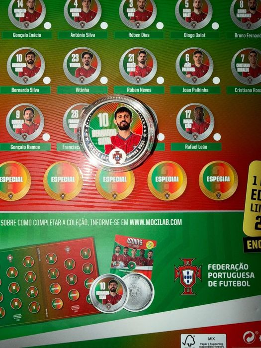 Moedas colecionáveis da seleção portuguesa
