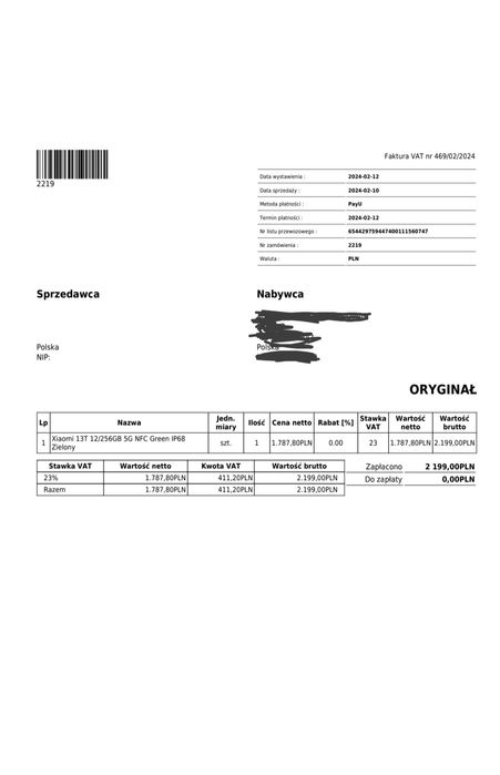 Smartfon Xiaomi Mi 13T na gwarancji