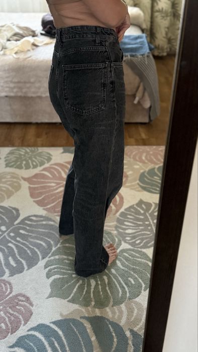 Джинси zara wide leg сірі