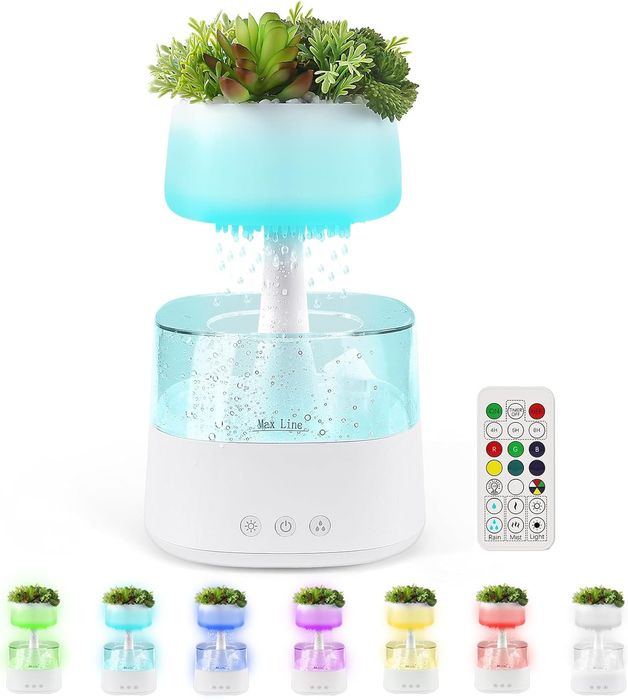 Nawilżacz powietrza pilot 450ml, z trybami deszczu i 7 kolorami LED