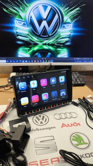 ‼️+Камера‼️Магнитола 9" Volkswagen 6/64gb Skoda Seat Android