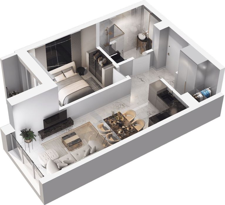 2-pokojowe mieszkanie 42m2 + balkon