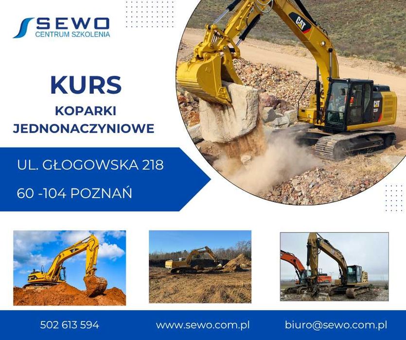 Kurs operatora KOPARKI - uprawnienia WIT Łukasiewicz