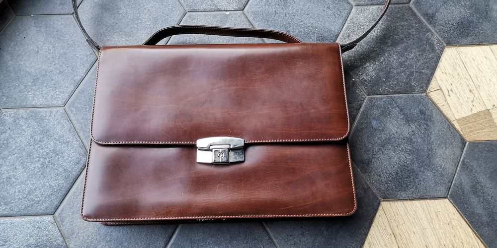 Aktówka I Pisani Vera Pelle brąz, skóra naturalna