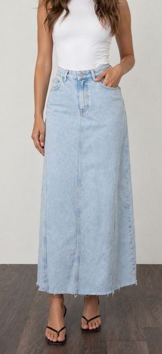Spódnica maxi C&A jasny jeans xs / s