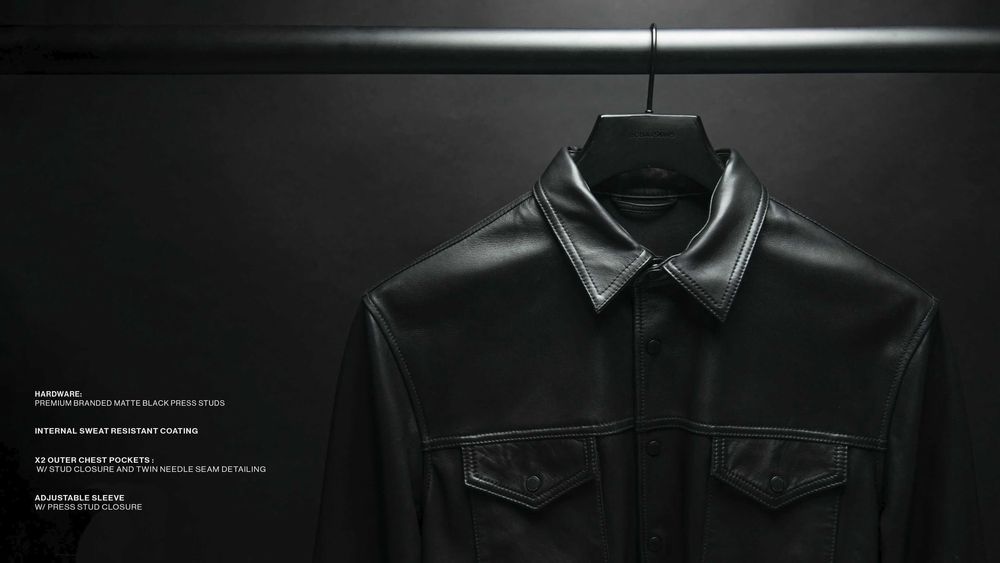 Boda Skins - Leather Shirt / Koszula Skórzana (Skóra Owcza) Biker - L