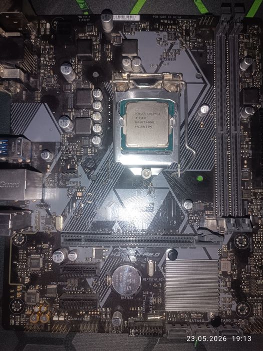комплект мат плата та процесор  1151 v2 i3 9100f оперативна пам'ять ddr4 32gb  2x16gb