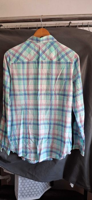 Camisa xadrez verde água