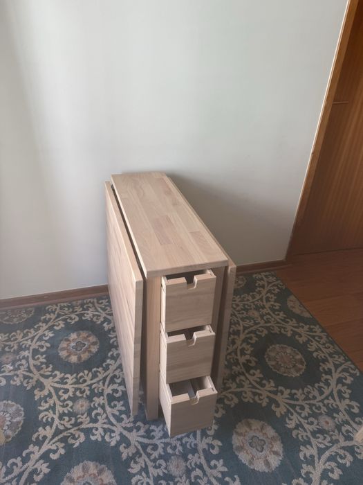 IKEA NORDEN Mesa Extensível Dobrável c/ 3 Gavetas