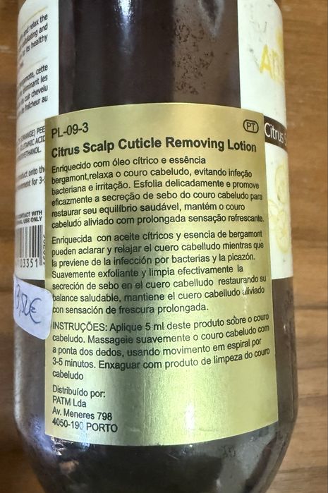 Lotion Scalp esfoliante do couro cabeludo. Marca Angel en Provence