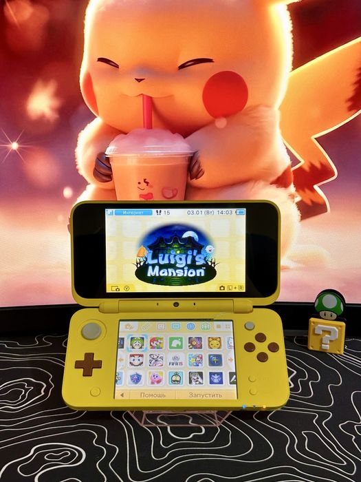 New nintendo 2ds XL pikachu edition + игры / 3ds