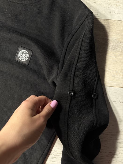Світшот Stone Island кофта чоловіча кофта спортивна трекінгова кофта лонгслів стон чорна кофта