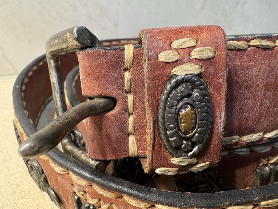 Vintage cinto de motoqueiro em couro Machine by Bassico