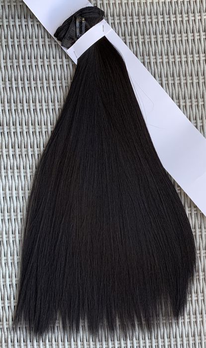 Premium Ultra włosy doczepiane, czarny, clip in, 16 klipsów 508.