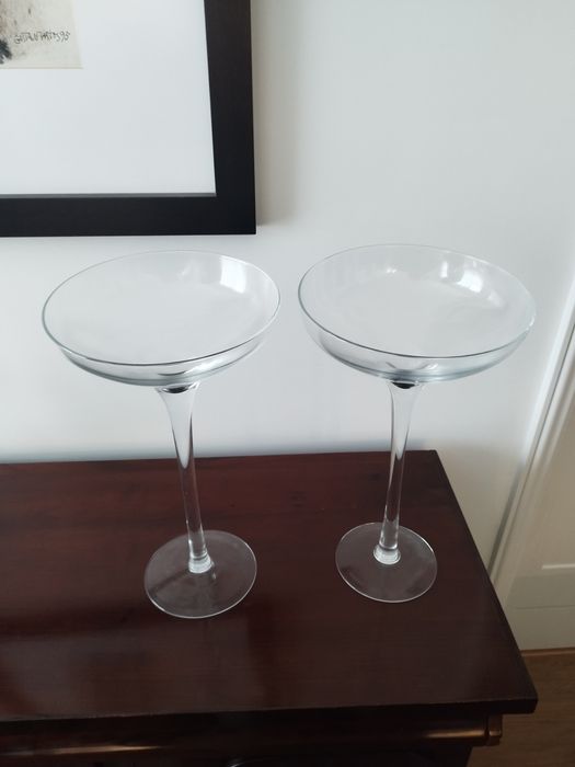 Taças de vidro 40 cm de altura