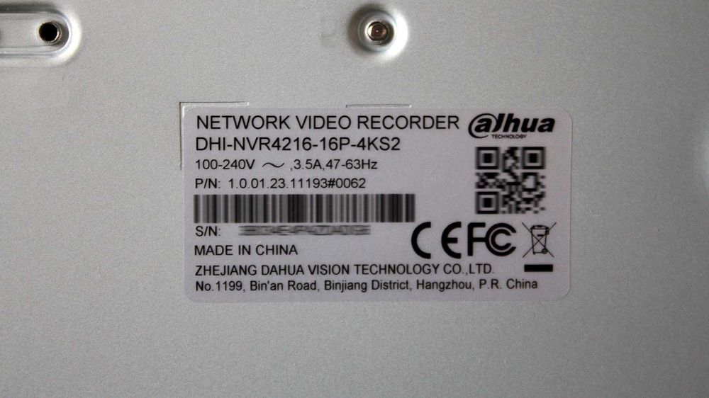 16 РОЕ портовый NVR Dahua • 4k, h265 •