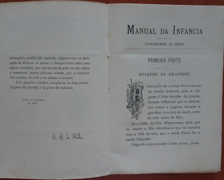 Manual de Infância - Conselhos Às Mães - 1º Edição 1881