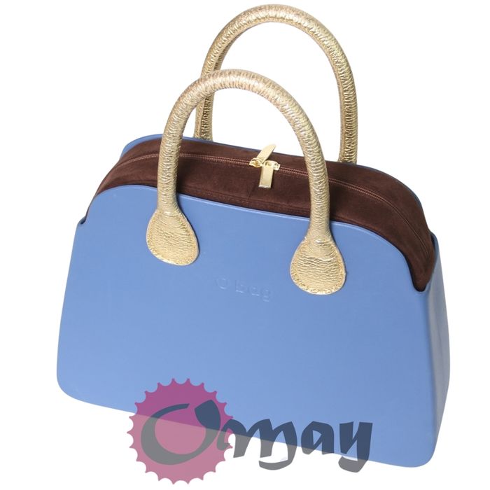 BRĄZOWY organizer OBAG REVERSE eko zamsz złot wkład 2 kieszenie OMAY