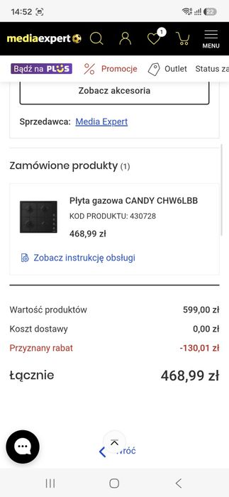 Nowa Płyta gazowa candy chw6lbb