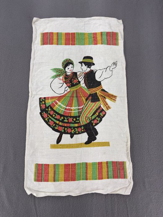 makatka dekoracyjna Cepelia łowiczanie Łowicz strój ludowy retro