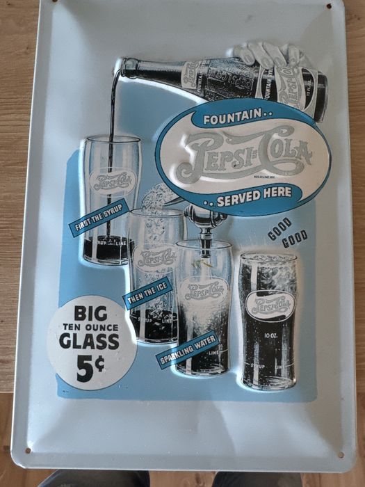 Plakat Reklama metalowa Pepsi  szyld metalowy retro vintage