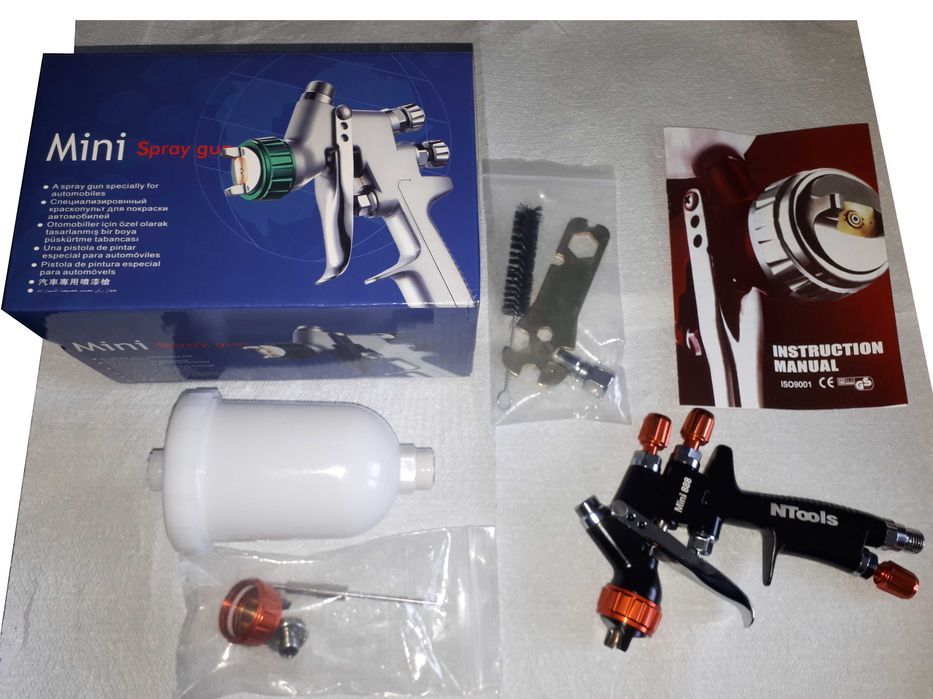 Pistolet lakierniczy HVLP NTOOLS MINI888 | Dwie dysze 1.0mm i 1.2mm