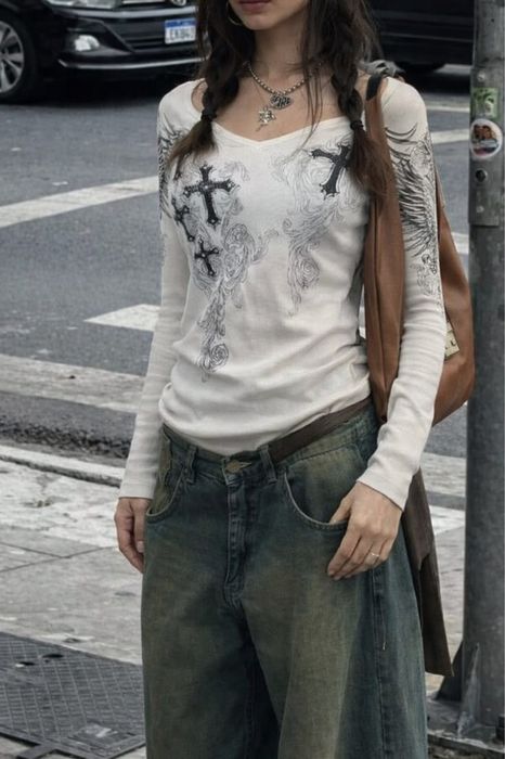 лонгслив Y2K grunge goth