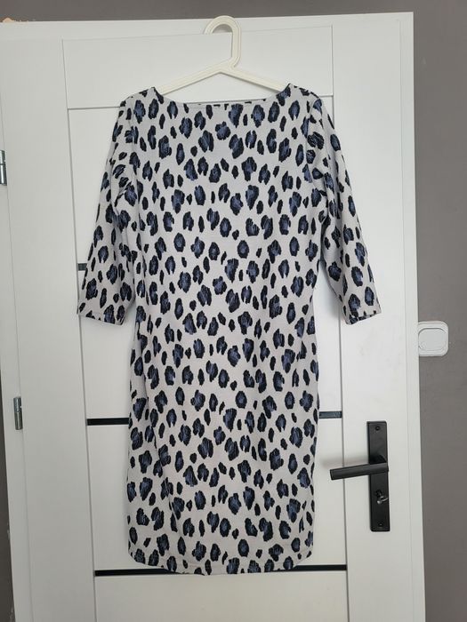 Sukienka niebieska panterka z lampasami L-XL Geisha