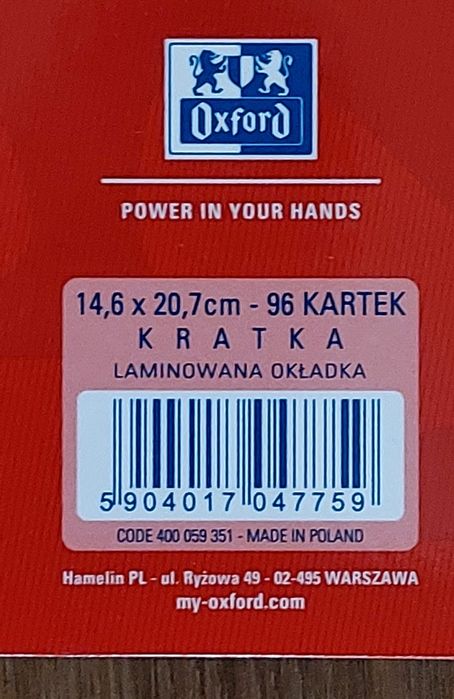 Zestaw 6x96 A5 w kratkę Oxford i Herliz Nowe