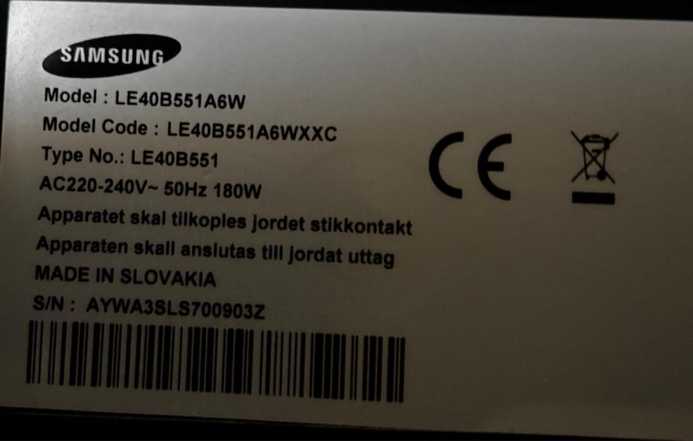 Televisão Samsung LCD, modelo LE40B551A6W