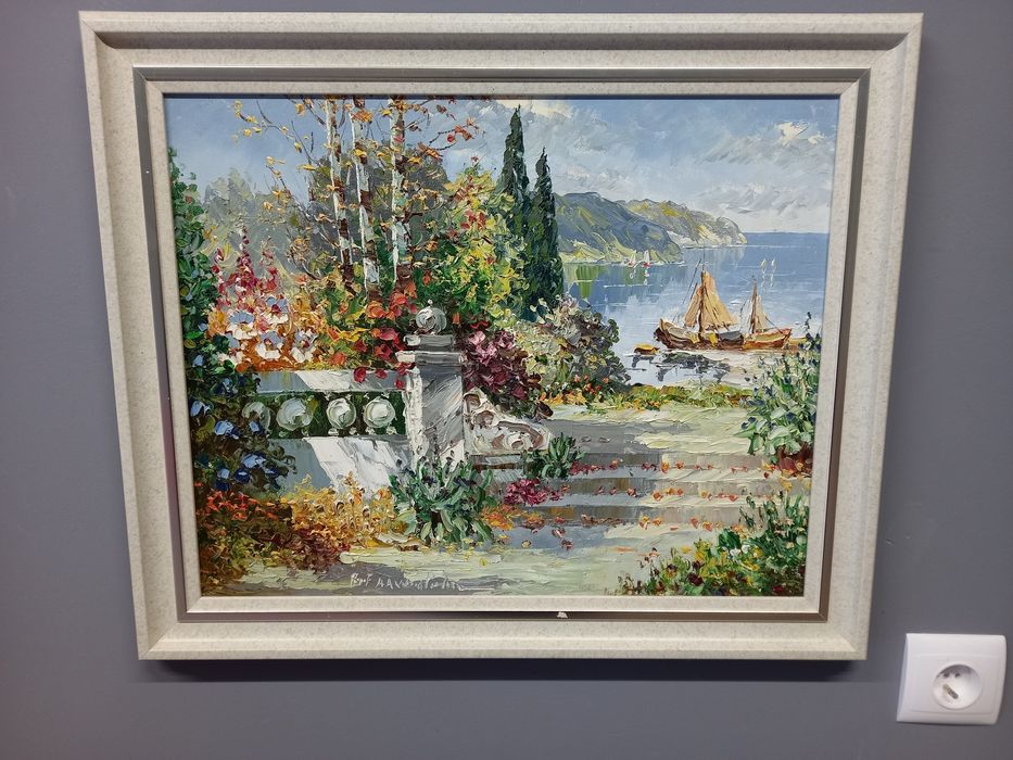 Piękny obraz malowany na płótnie Sygnowany  z certyfikatem