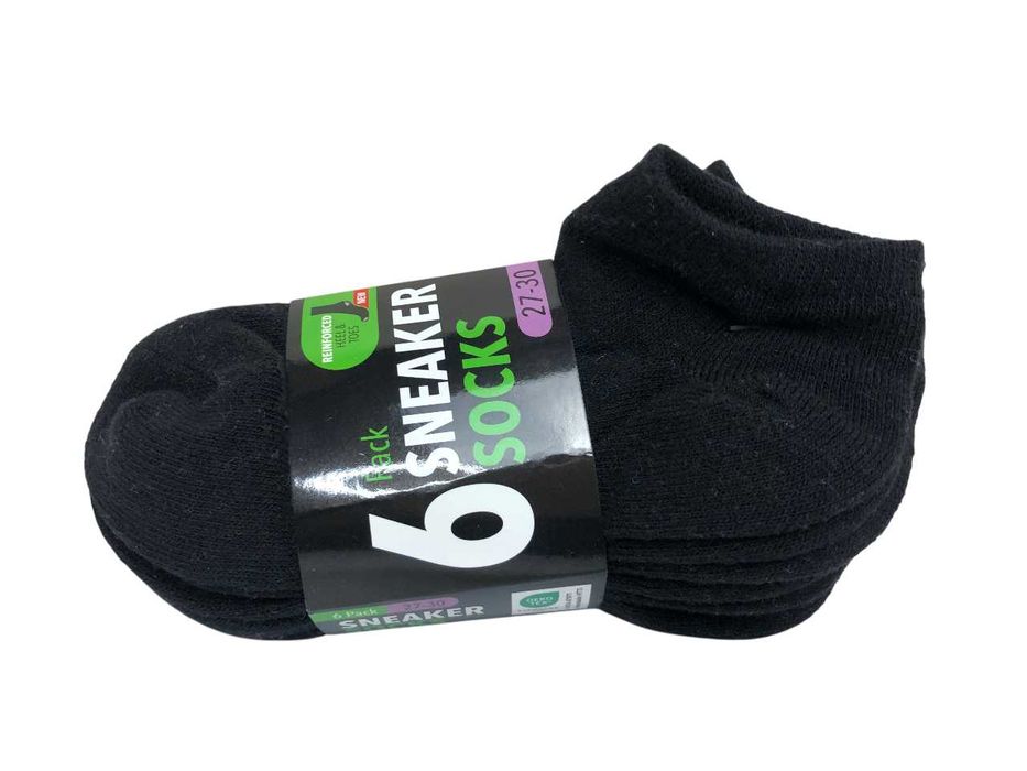 2679 Bawełniane Skarpetki Stopki Czarne Unisex 6pak 35-38