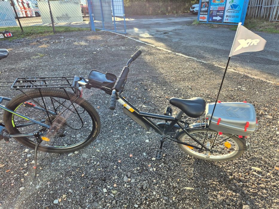 Przyczepka rowerowa, rowerek doczepiany dziecięcy