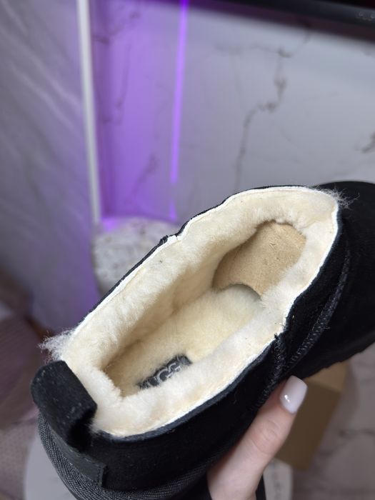 Трендові угі утеплені UGG CLASSIC MICRO CHESTNUT угг мікро чорні