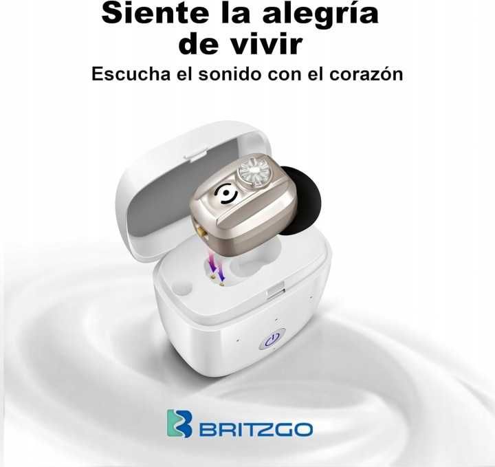 Britzgo Bluetooth Look przenośny adapter słuchowy z etui ładującym, A-