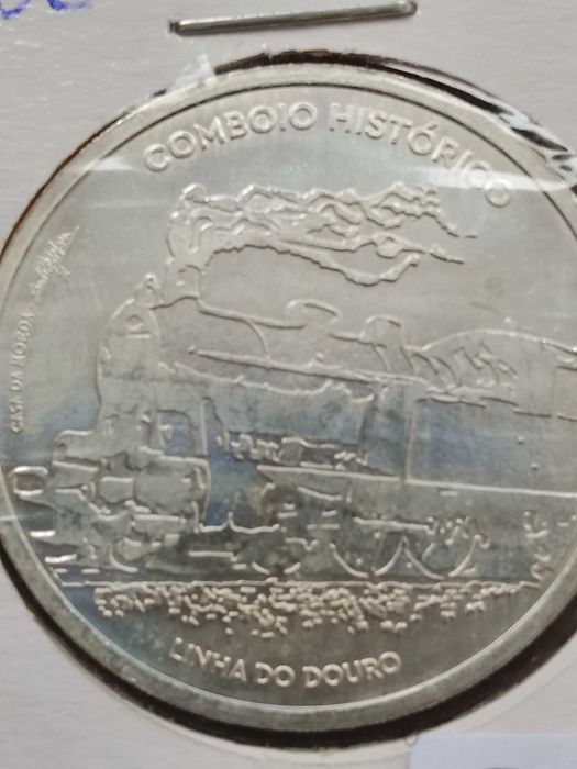 Moeda de 7.5€ de 2020, Comboio Historico, Linha do Douro,em prata