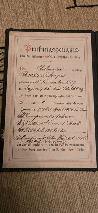Bydgoszcz(Bromberg ) 1910 rok dokument
