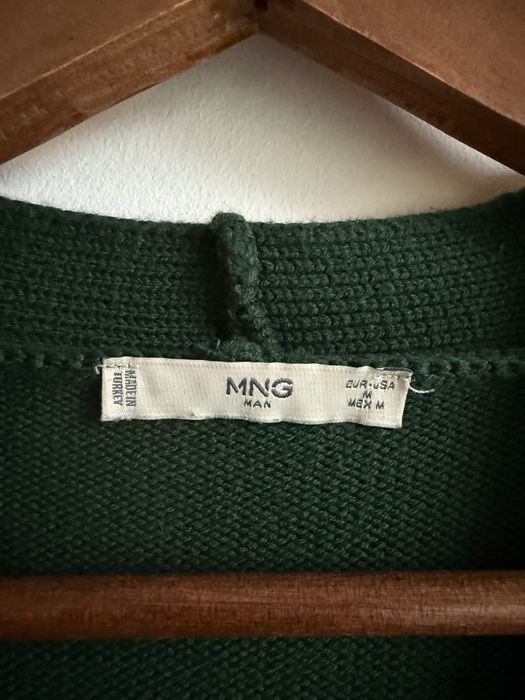 Zielony rozpinany sweter kardigan Mango
