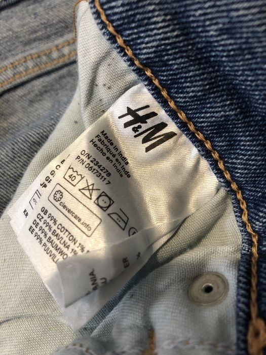 Чоловічі джинси H&M 33/30 нові (скіні, синій денім, розмір M)