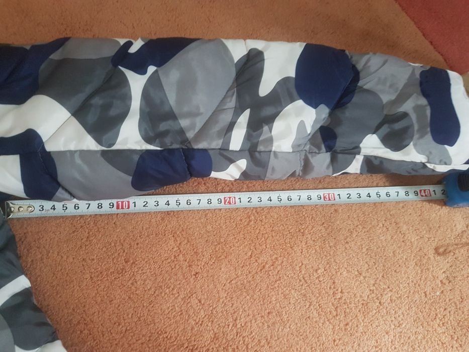 Kurtka zimowa damska moro, szaro-granatowo-biała L