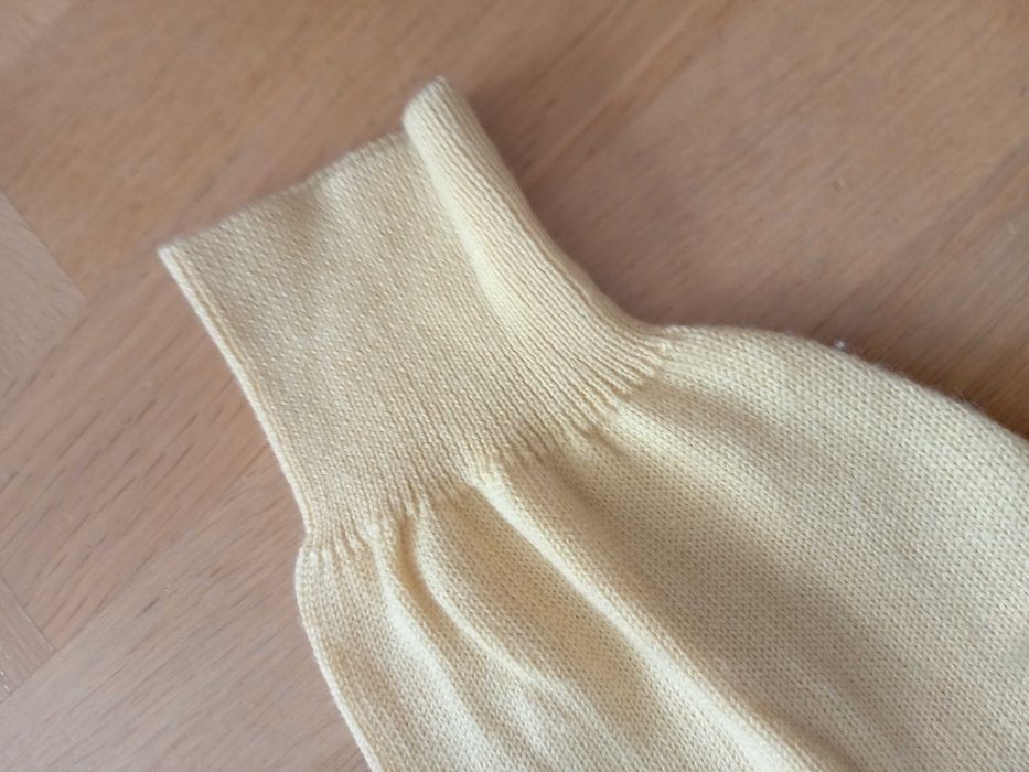 Dalmine Uomo żółty sweter szpic warkocze XL 54 100% pure new wool