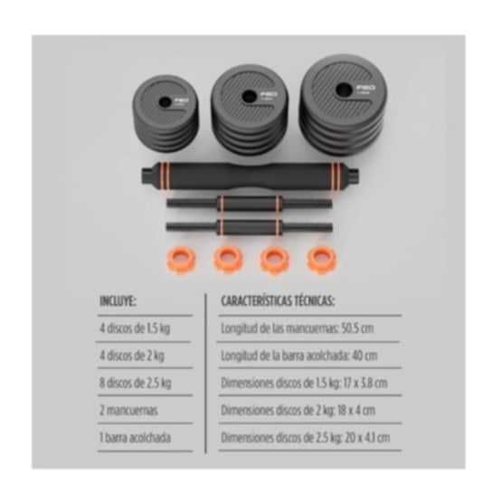 Kit de pesos 35 Kg Xiomi FED Halteres (pesos + barras) + barra - novo