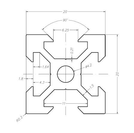 V-slot 500mm profil aluminiowy 2020