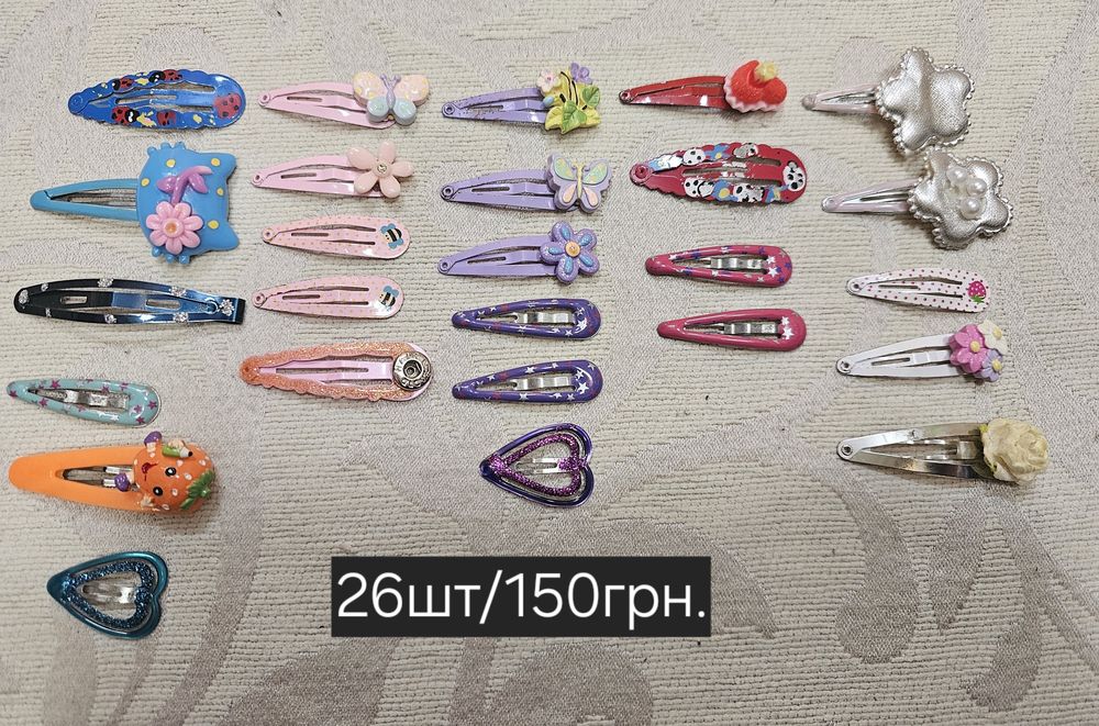 Резинки для волосся заколки крабики дитячи