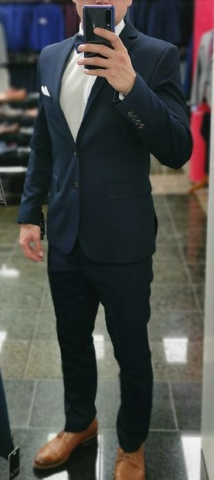 Garnitur granatowy BonusMG, wzrost 174-180 cm slim