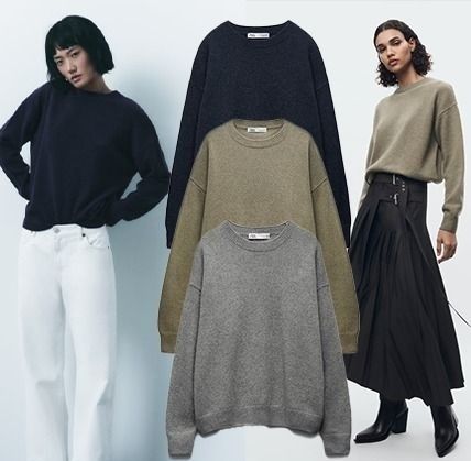 Кашеміровий светр ZARA колір синій індіго