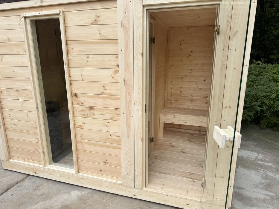 Sauna fińska  , sauna mokra ogrodowa opalana drewnem